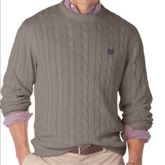 Chaps Other - Chaps Men's Cable Crewneck Sweater in Taupe